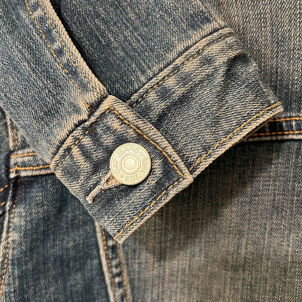 Gap Stretch Denim Jean Jacket In Medium Euc - image 3